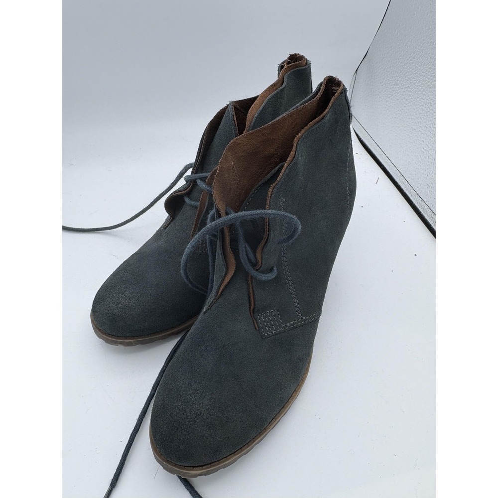 Ruff Hewn Boots Womens Size 7 Gray Suede Cypress 657 Lace Up Ankle Booties